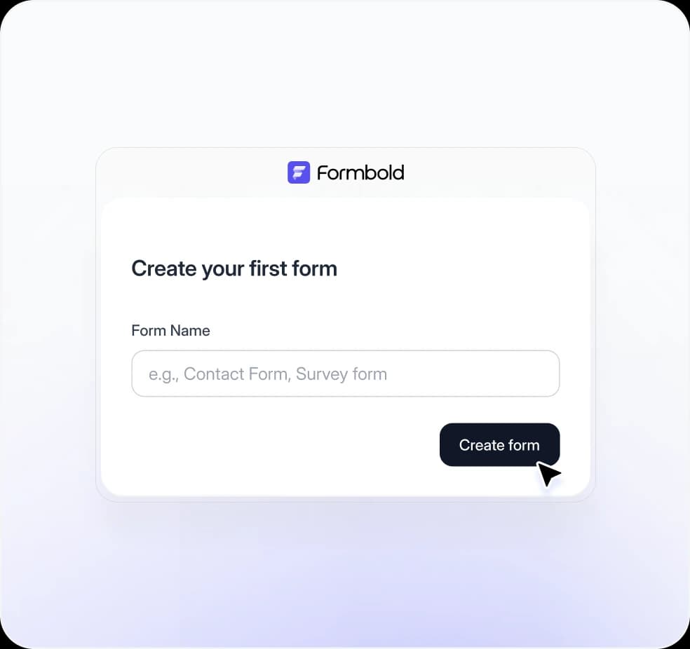 Create form with Formbold