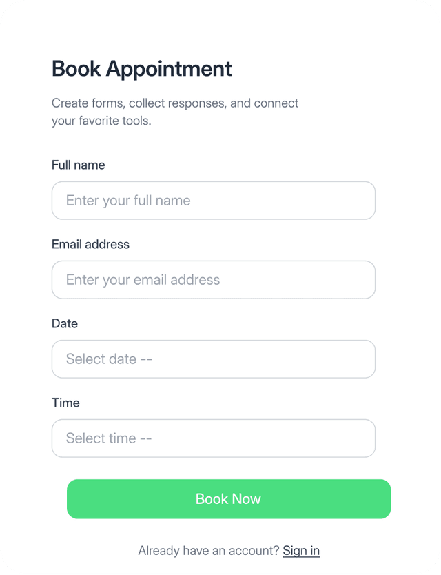 Book Appointment Form Template