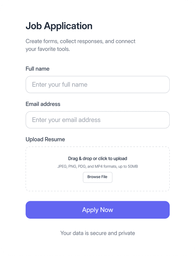 Job Application Form Template