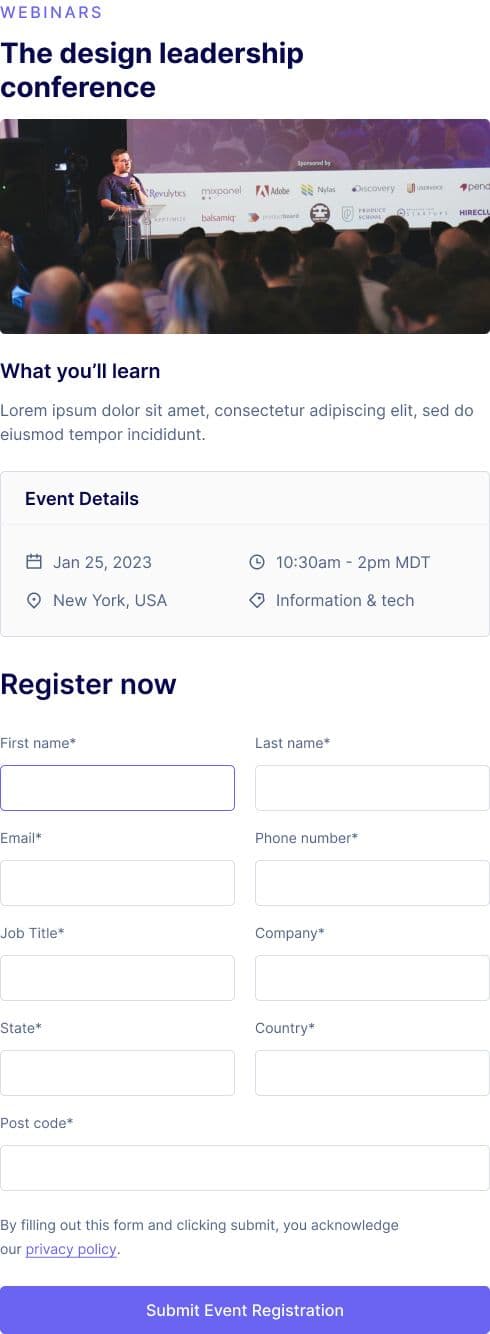 Event Registration Form