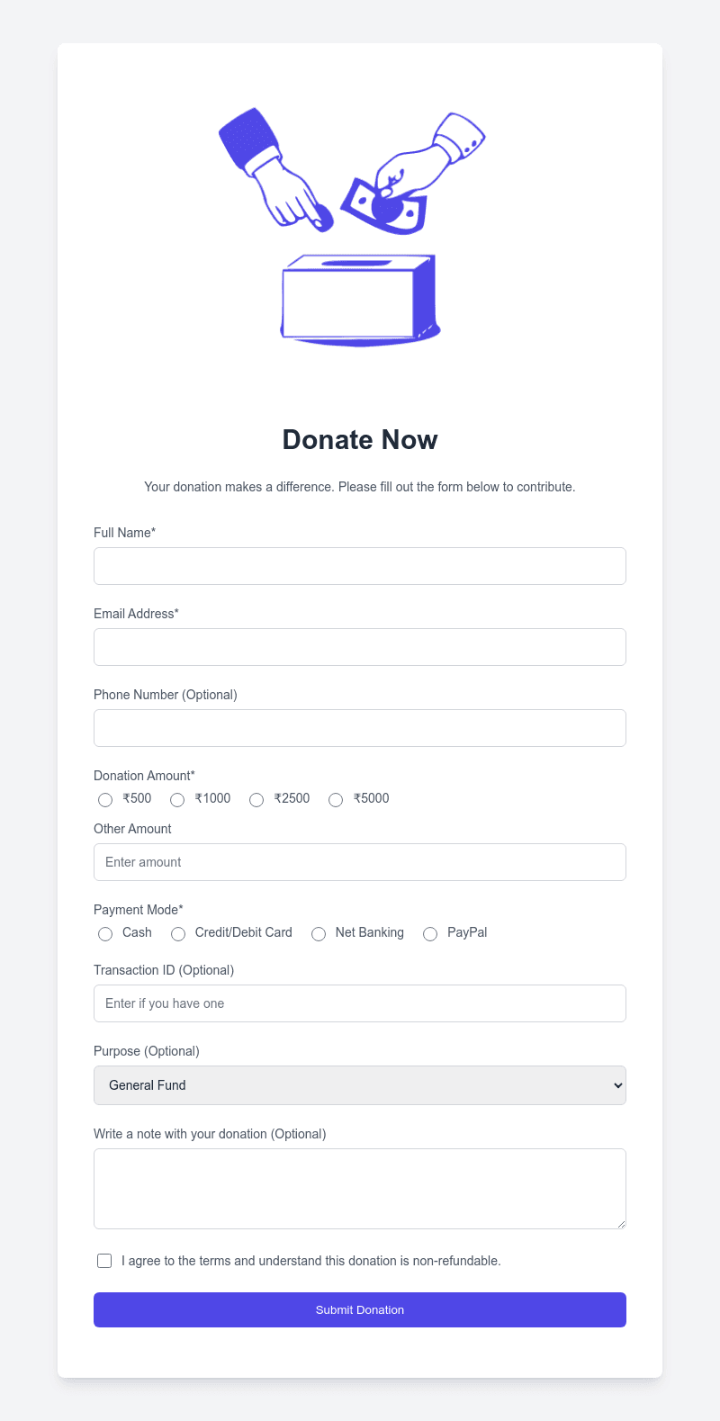 Donation Form Template