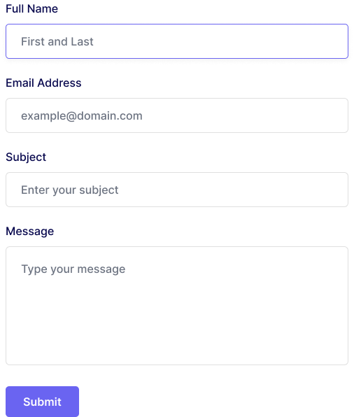 Fully Working HTML Contact Form