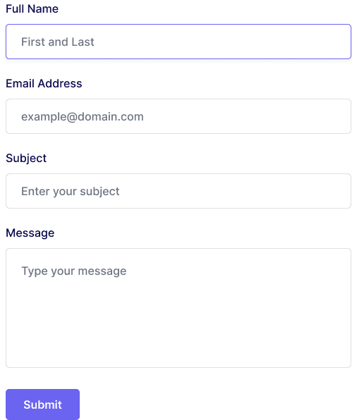 Fully Working HTML Contact Form