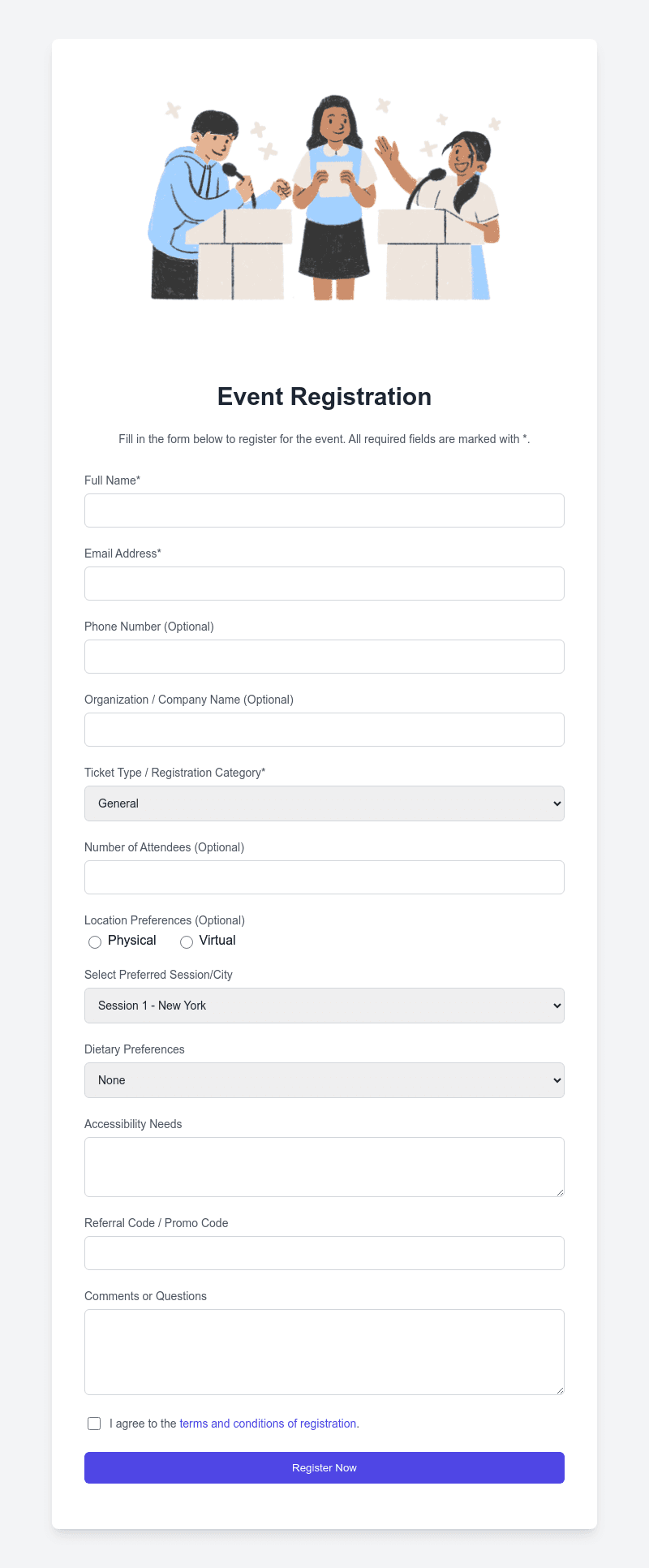 Event Registration Form Template