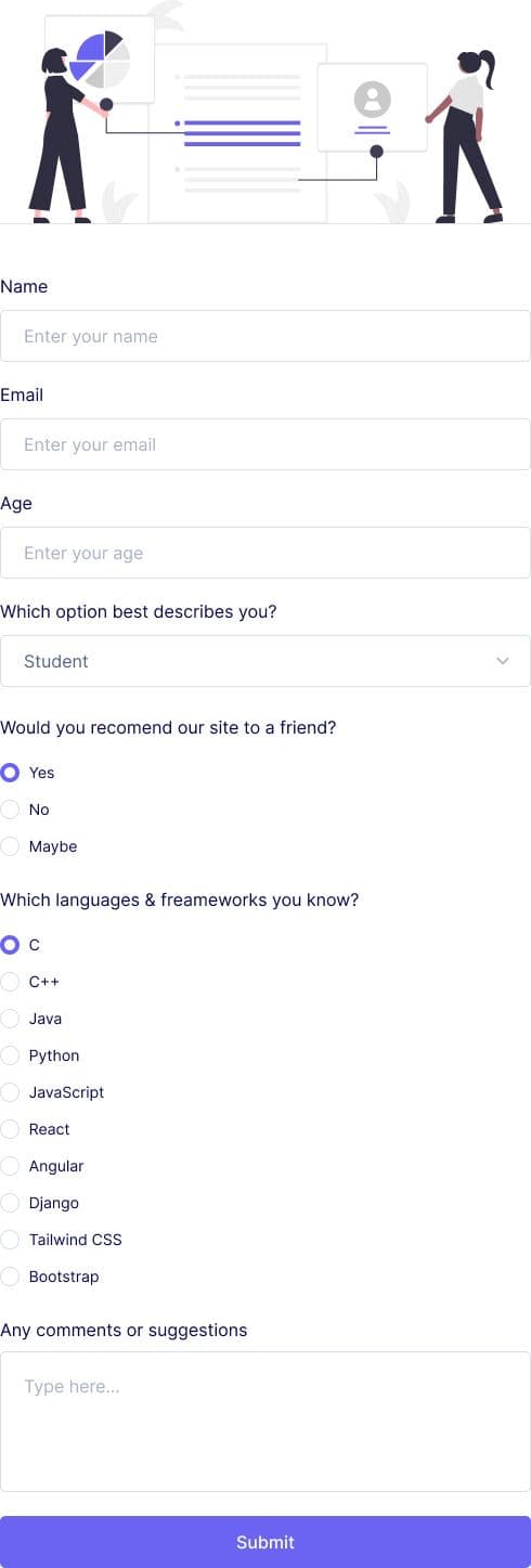 HTML Survey Form | FormBold
