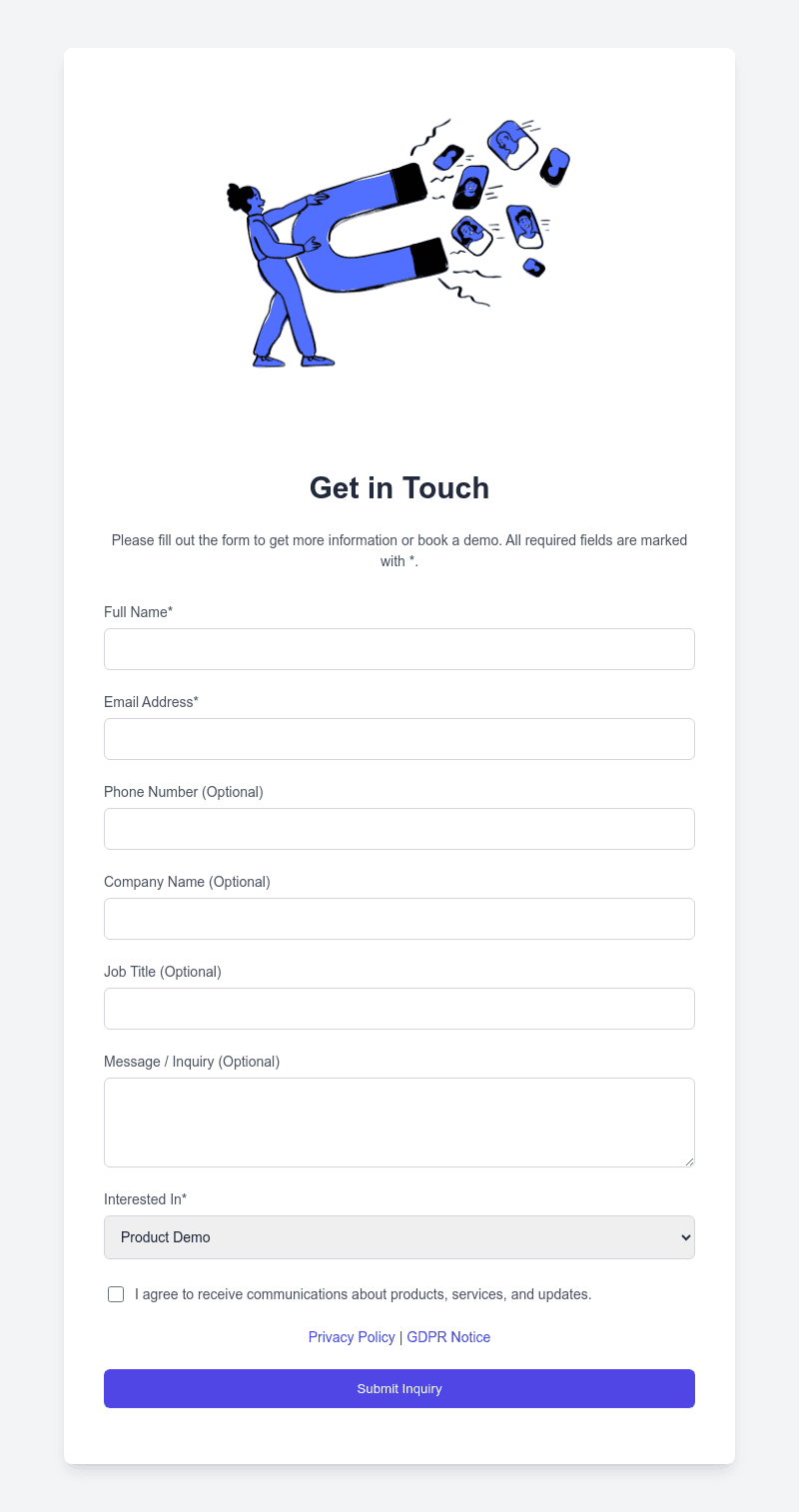 Example Lead Form Page Html 30+ Free HTML Form Templates - Based on HTML/CSS and Tailwind | FormBold